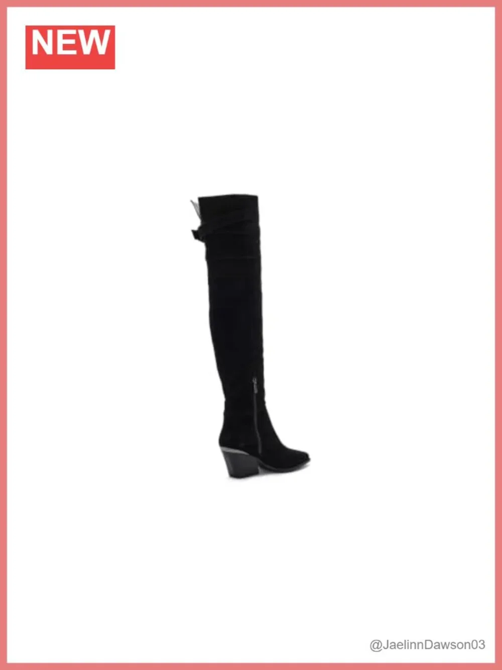 Suede Over-The-Knee Boots Pointed Toe Wedge Heel Zip Closure